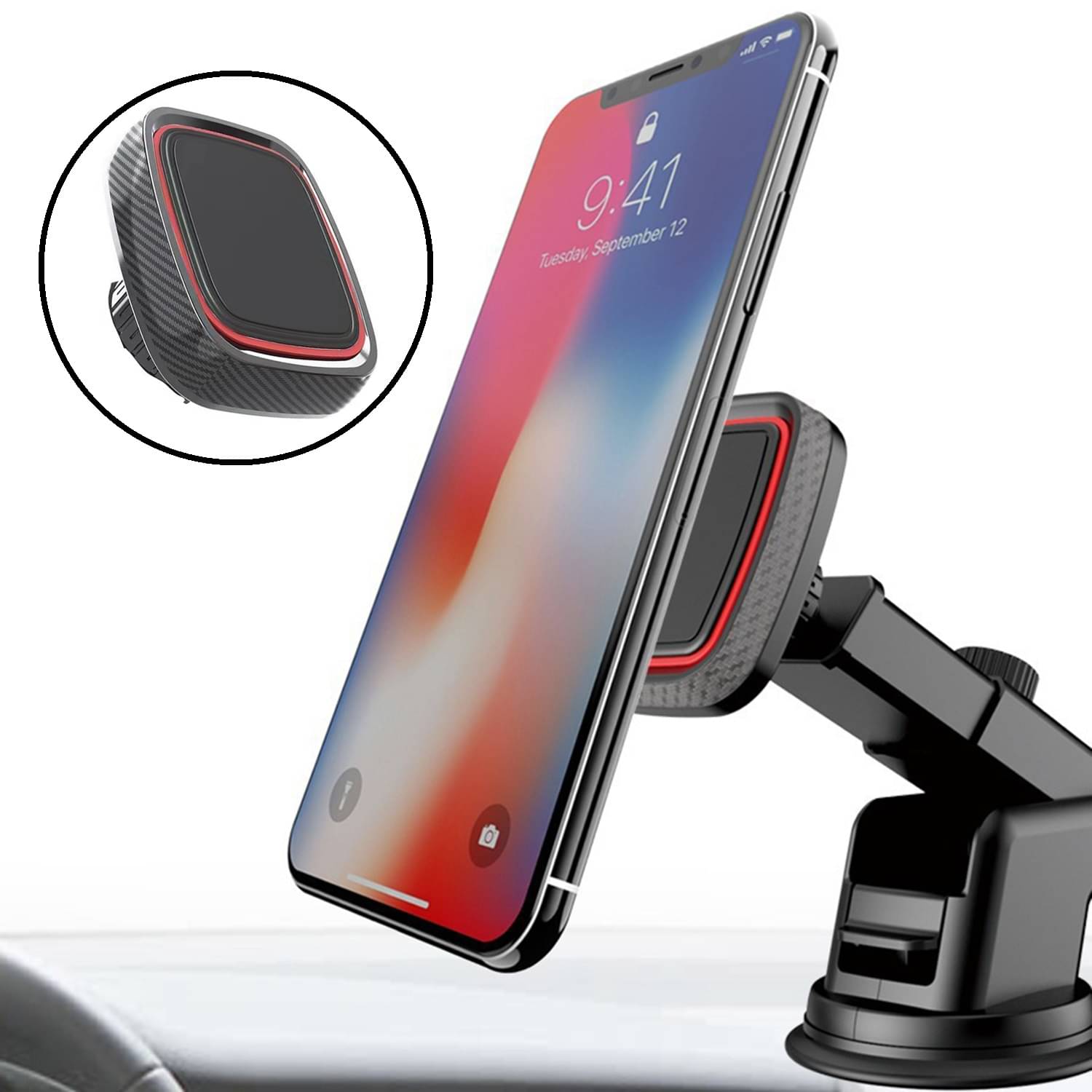 Flenzy Windshield Only Single Clamp Car Mobile Holder - Black Flenzy Windshield Only Single Clamp Car Mobile Holder - Black