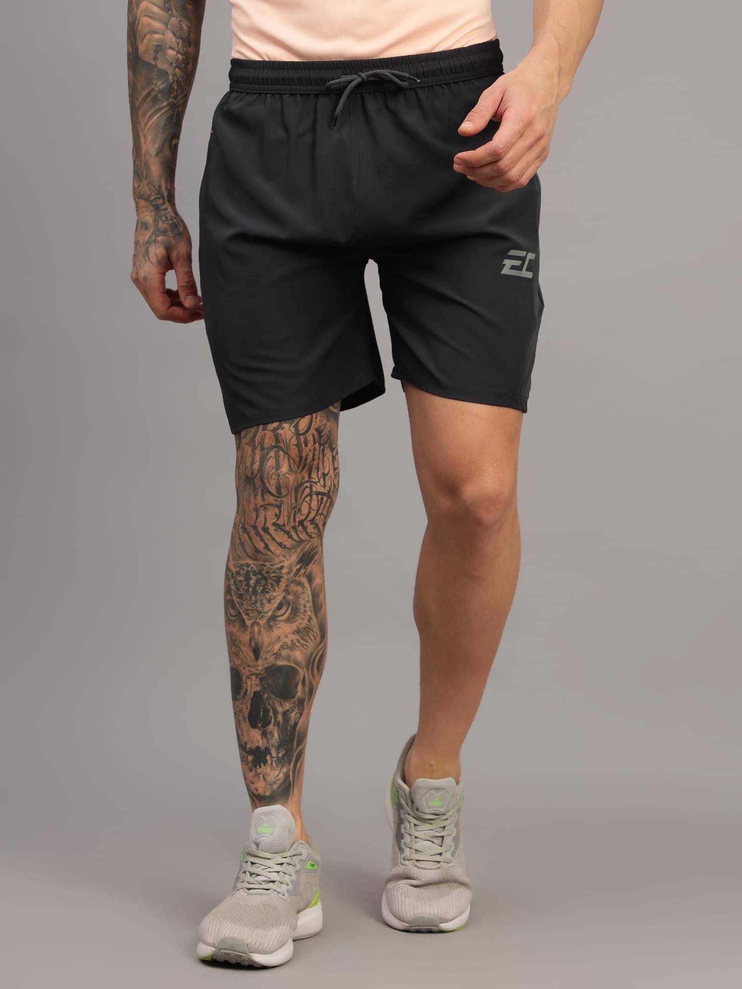     			Frencho Dark Grey Polyester Men's Shorts ( Pack of 1 )
