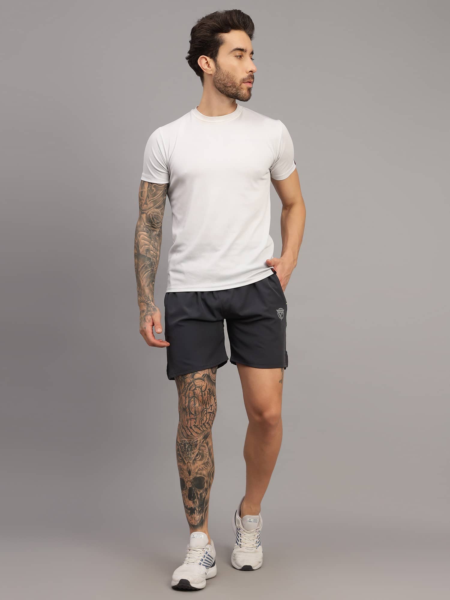Frencho Dark Grey Polyester Men's Shorts ( Pack of 1 ) - Shorts | Buy online on ZillyBuy