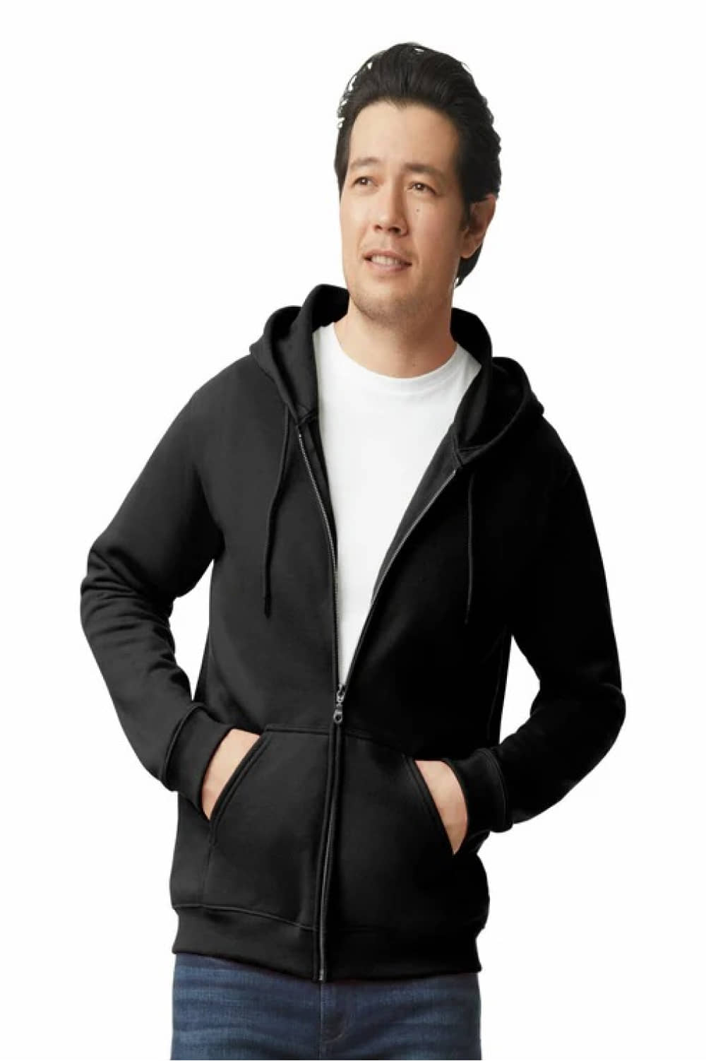 Gildan Cotton Hooded Men's Sweatshirt - Black ( Pack of 1 )