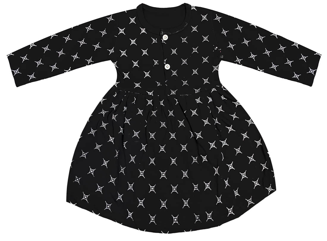     			INFANT Pack of 1 Baby Girls Cotton Dress ( Black )