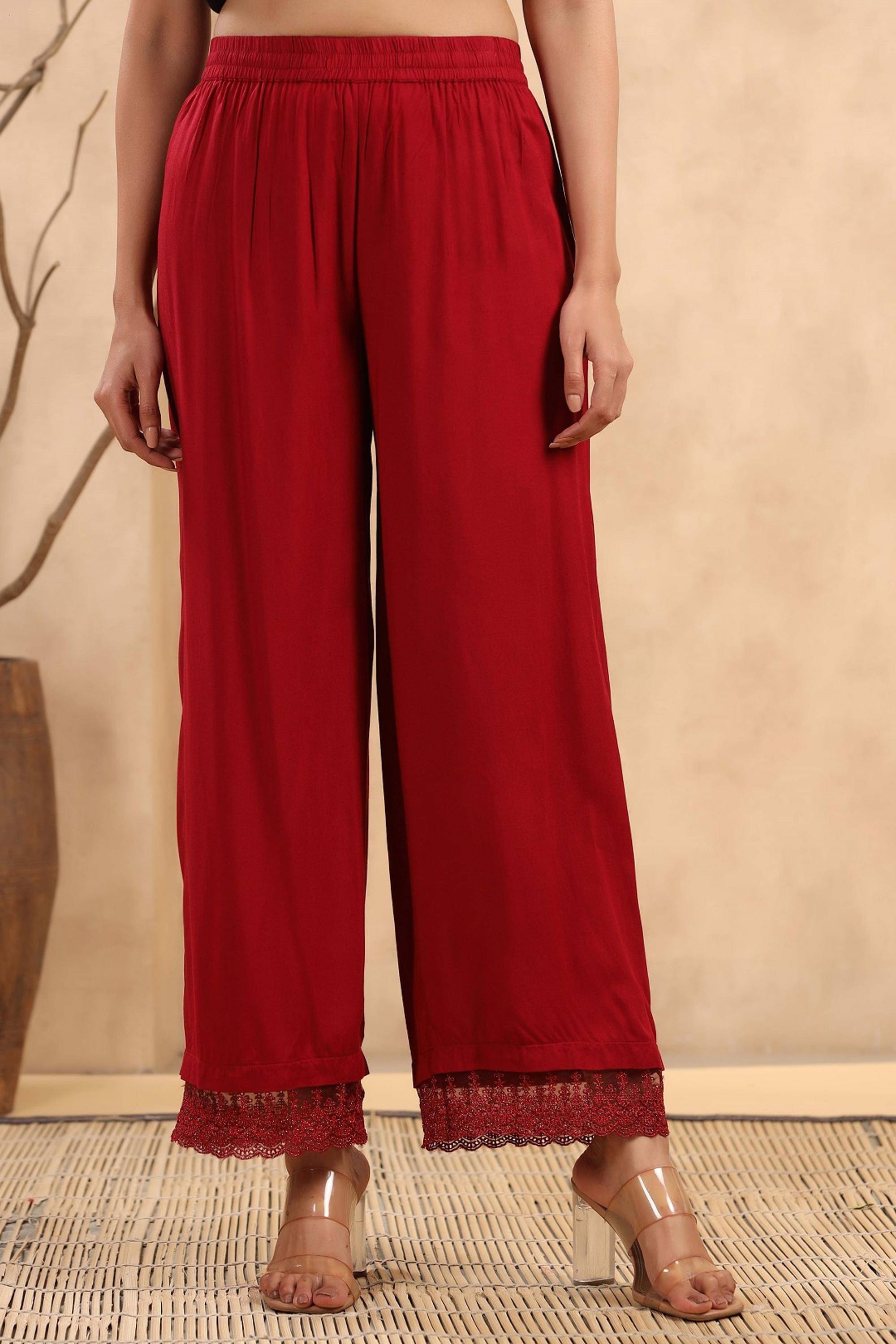     			Juniper Pack of 1 Rayon Regular Women's Casual Pants ( Maroon )