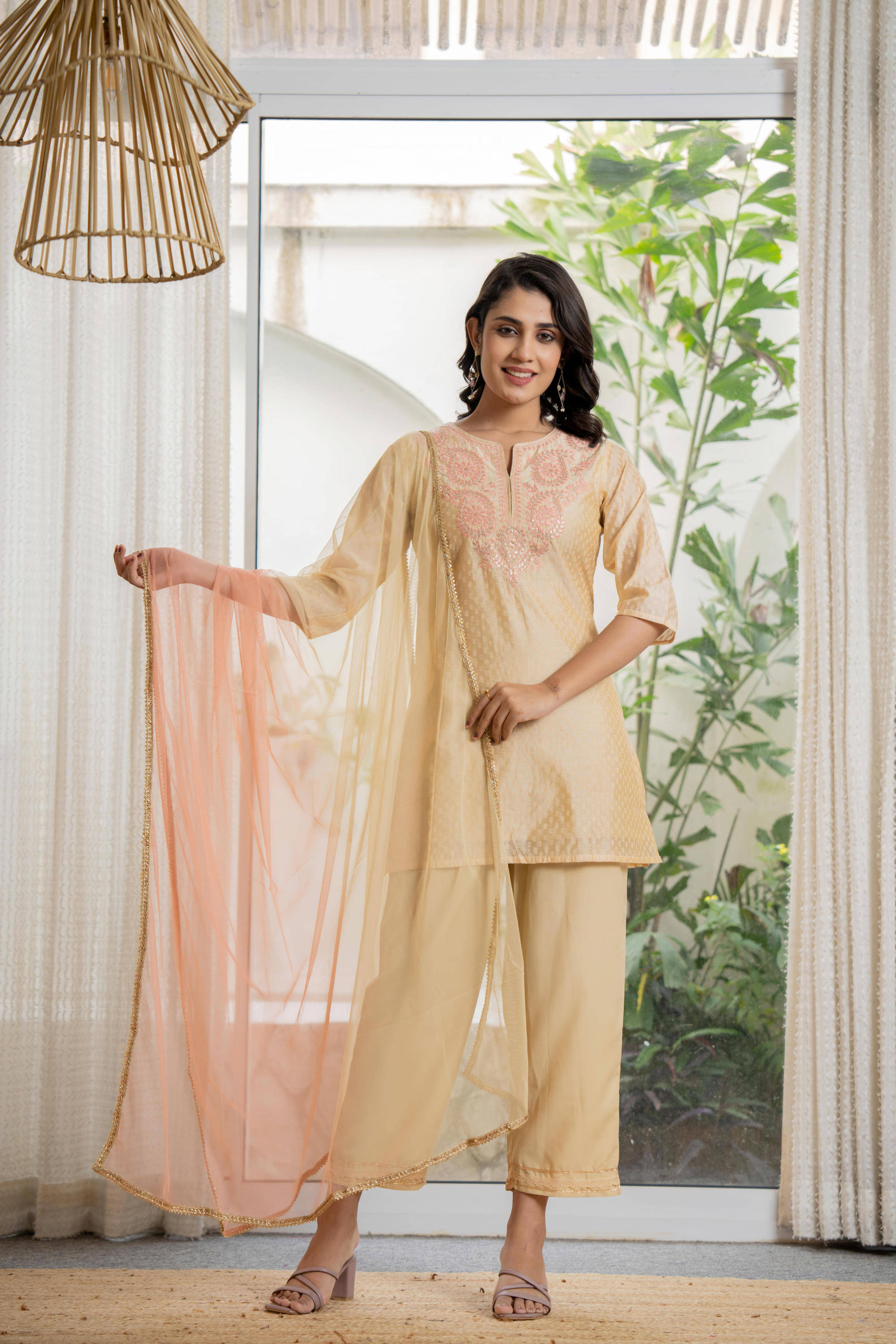 Juniper Viscose Solid Kurti With Pants Women's Stitched Salwar Suit - Gold ( Pack of 1 ) Juniper Viscose Solid Kurti With Pants Women's Stitched Salwar Suit - Gold ( Pack of 1 )