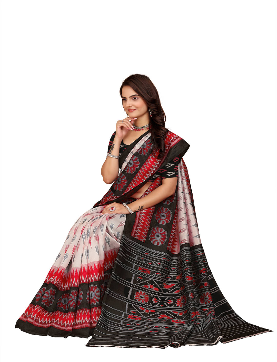 Kanooda Prints Art Silk Printed Saree With Unstitched Blouse Piece ( Black ) Kanooda Prints Art Silk Printed Saree With Unstitched Blouse Piece ( Black )