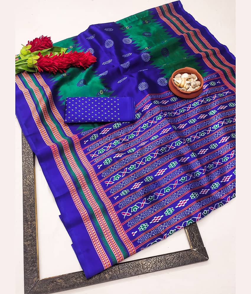 Kanooda Prints Art Silk Printed Saree With Unstitched Blouse Piece ( Purple ) - Sarees | Buy online on ZillyBuy