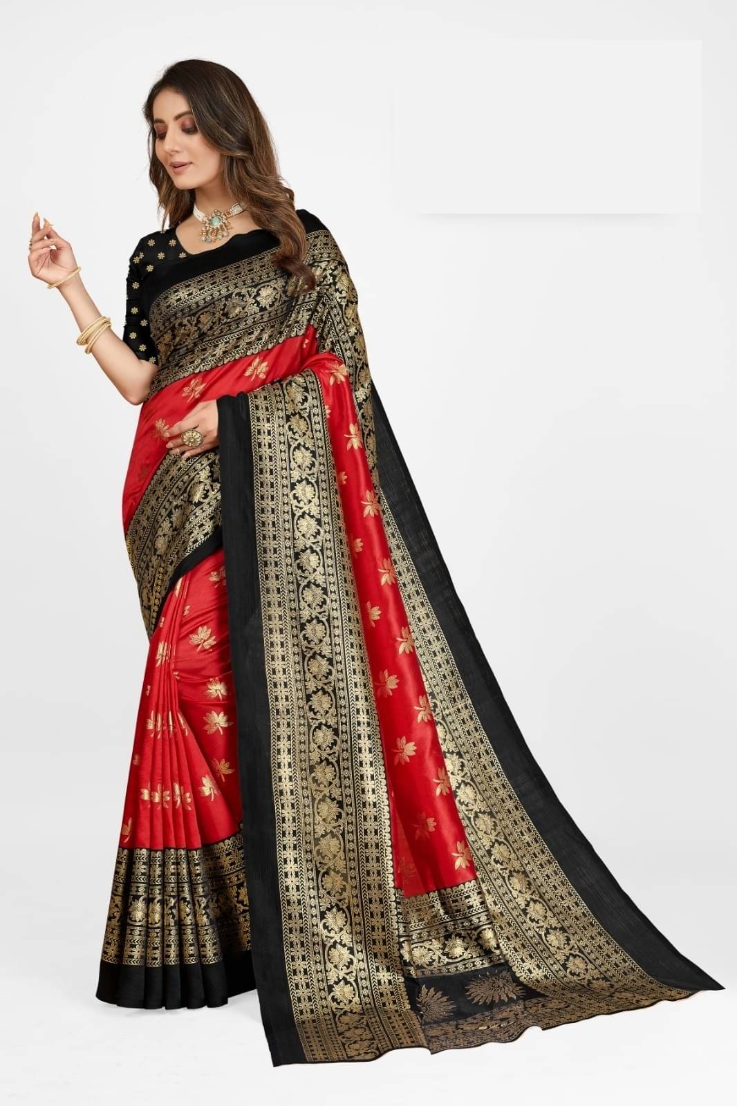Kanooda Prints Art Silk Printed Saree With Unstitched Blouse Piece ( Multicolor ) Kanooda Prints Art Silk Printed Saree With Unstitched Blouse Piece ( Multicolor )