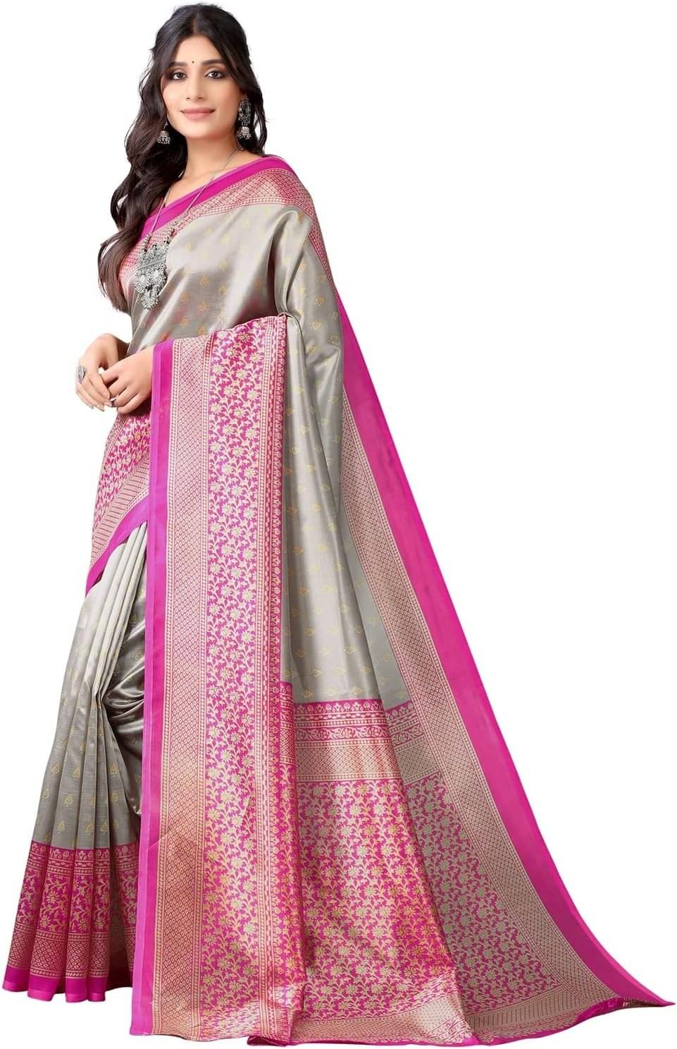 Kanooda Prints Art Silk Printed Saree With Unstitched Blouse Piece ( Red ) Kanooda Prints Art Silk Printed Saree With Unstitched Blouse Piece ( Red )