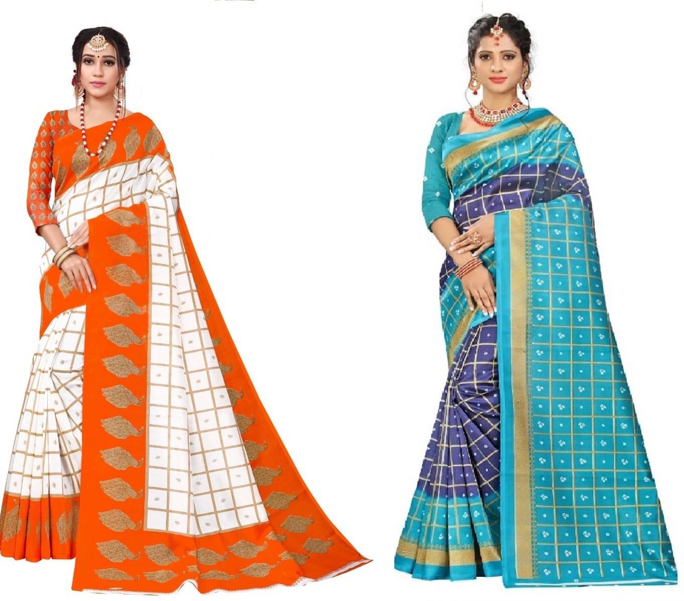 Kanooda Prints Art Silk Woven Saree With Unstitched Blouse Piece ( Multicolor ) Kanooda Prints Art Silk Woven Saree With Unstitched Blouse Piece ( Multicolor )