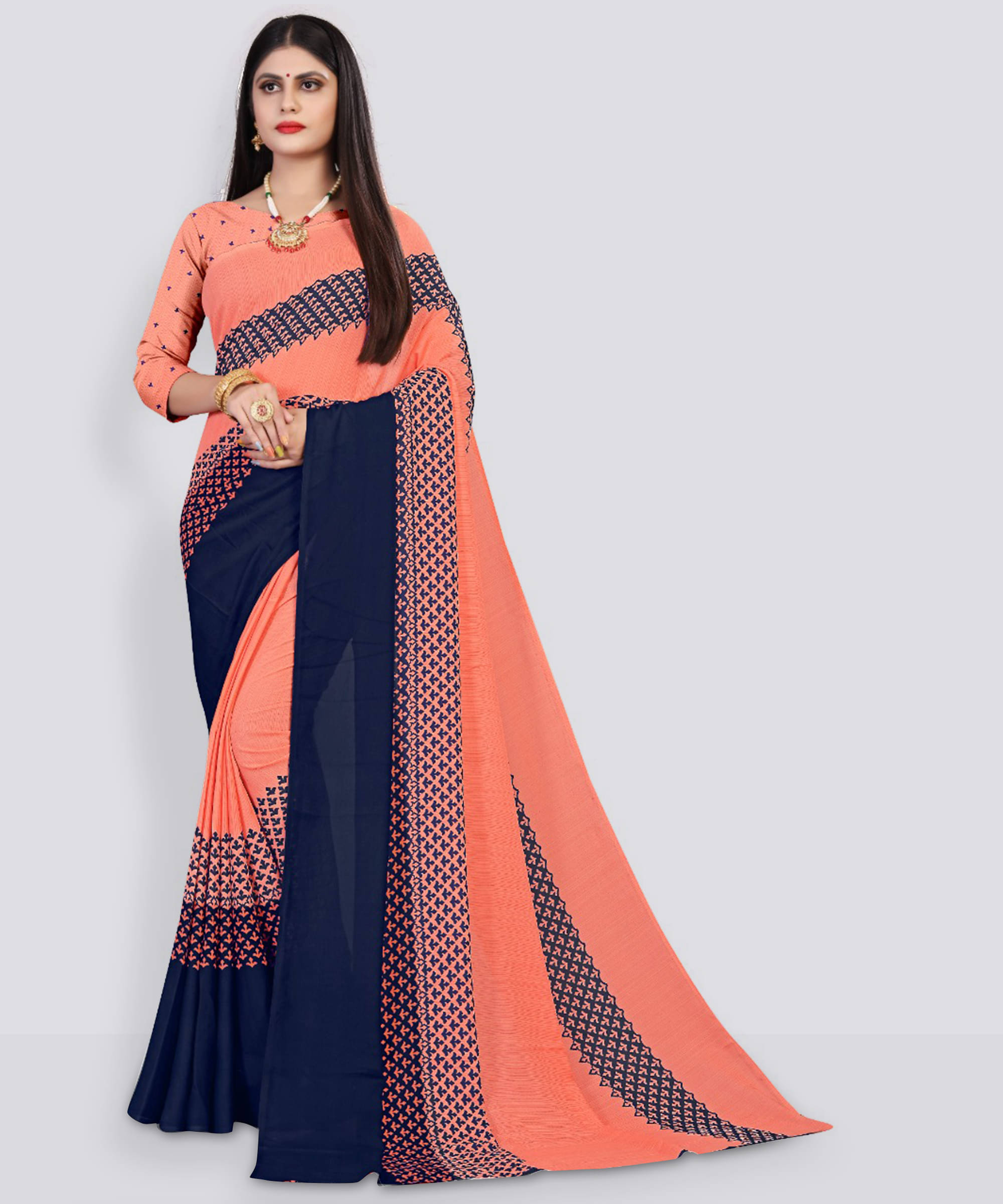 Kanooda Prints Georgette Printed Saree With Unstitched Blouse Piece ( Pink ) Kanooda Prints Georgette Printed Saree With Unstitched Blouse Piece ( Pink )