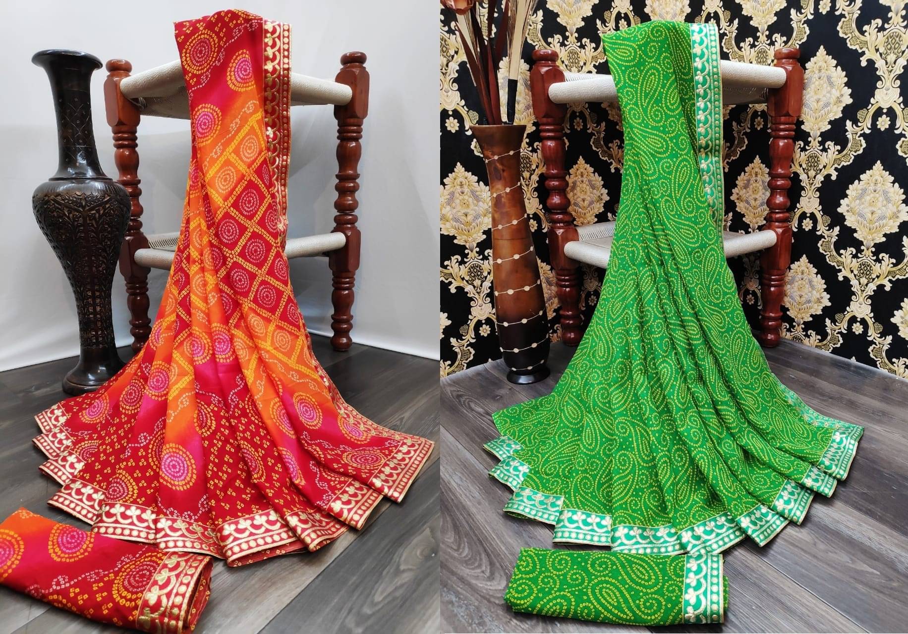     			Kanooda Prints Georgette Printed Saree With Unstitched Blouse Piece ( Multicolor )
