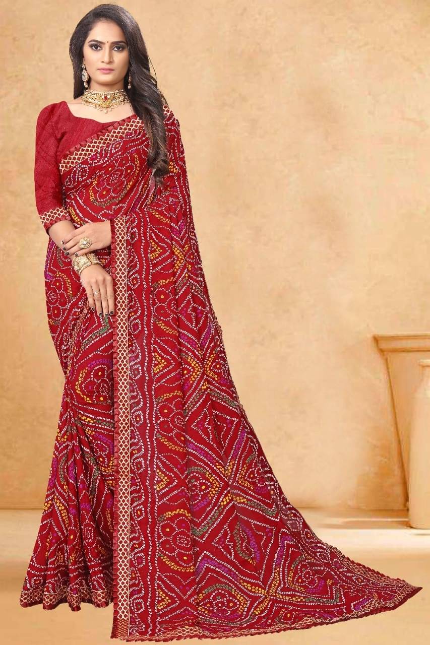 Kanooda Prints Georgette Printed Saree With Unstitched Blouse Piece ( Blue ) Kanooda Prints Georgette Printed Saree With Unstitched Blouse Piece ( Blue )