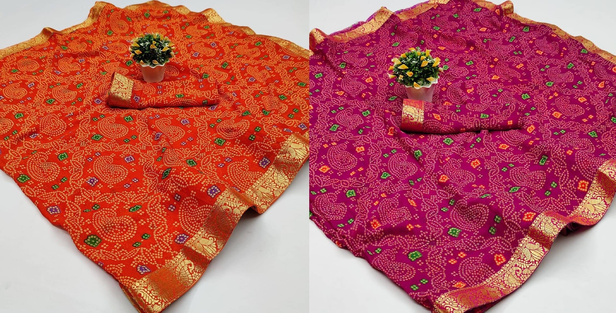 Kanooda Prints Georgette Printed Saree With Unstitched Blouse Piece ( Red ) Kanooda Prints Georgette Printed Saree With Unstitched Blouse Piece ( Red )