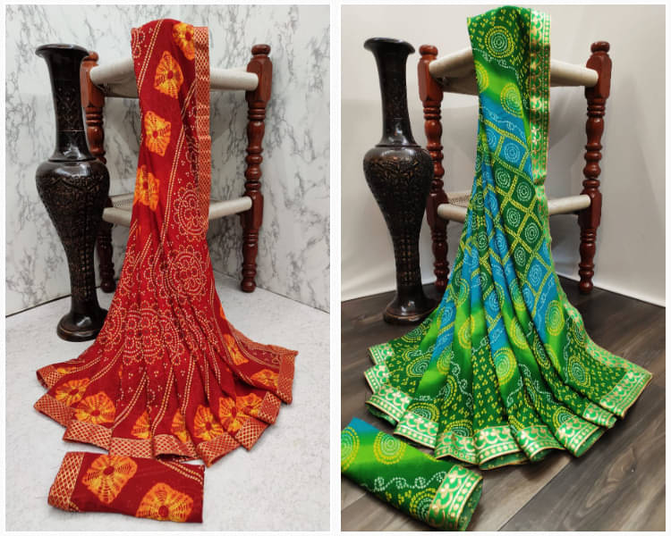     			Kanooda Prints Georgette Printed Saree With Unstitched Blouse Piece ( Multicolor )
