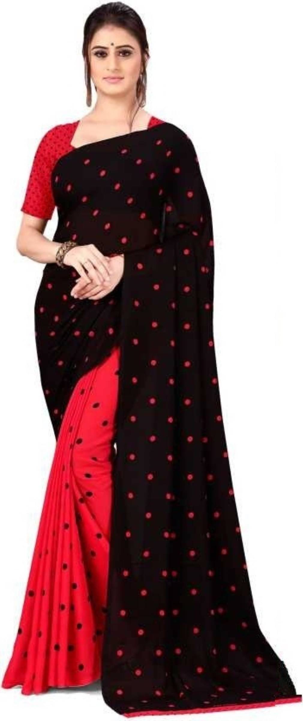    			Kanooda Prints Georgette Printed Saree With Unstitched Blouse Piece ( Green )