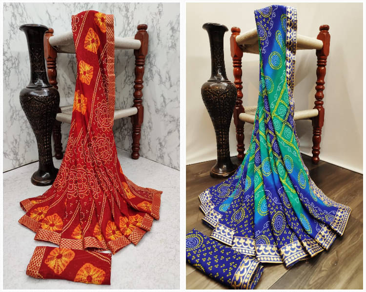     			Kanooda Prints Georgette Printed Saree With Unstitched Blouse Piece ( Multicolor )