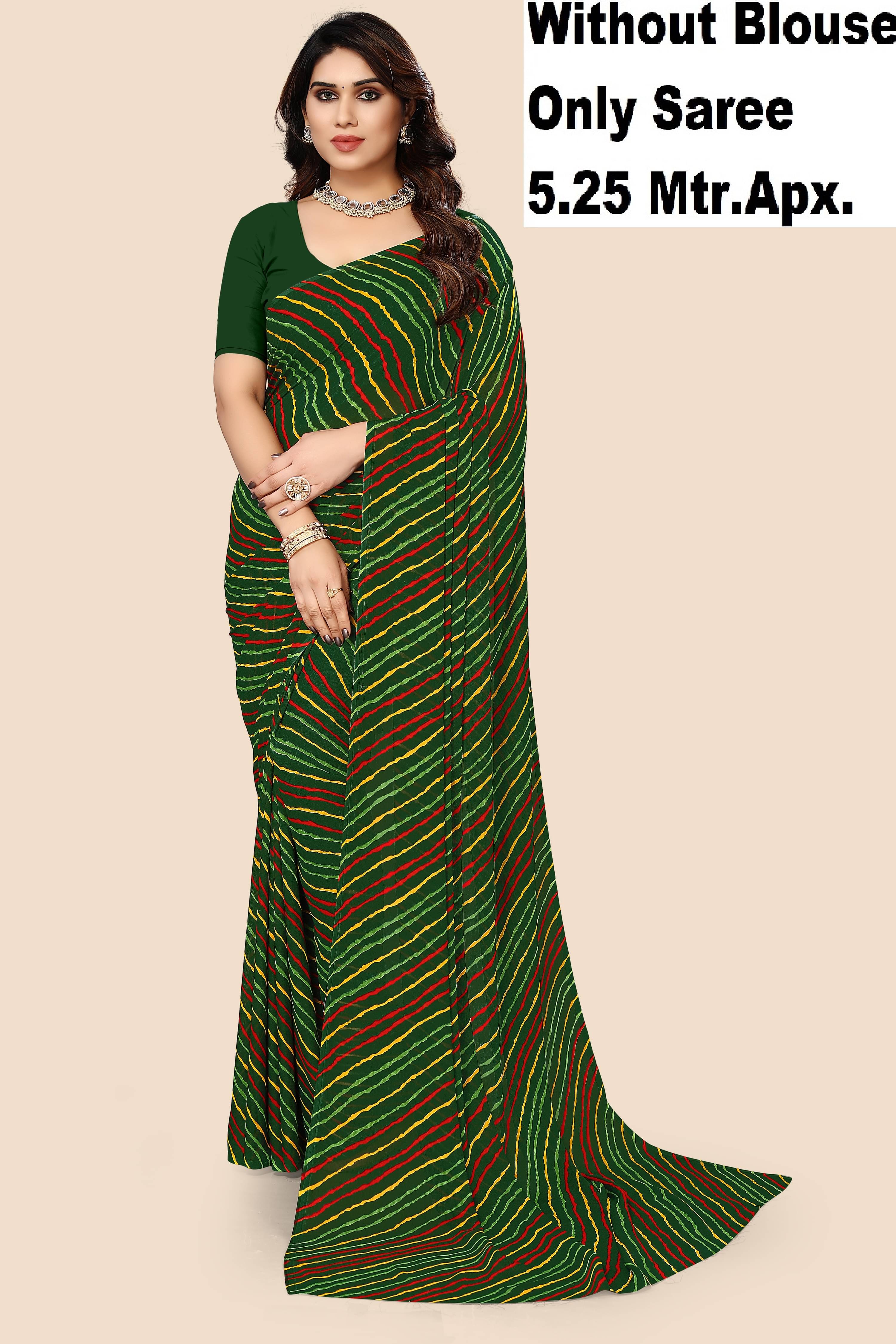 Kanooda Prints Georgette Printed Saree With Unstitched Blouse Piece ( Green ) Kanooda Prints Georgette Printed Saree With Unstitched Blouse Piece ( Green )