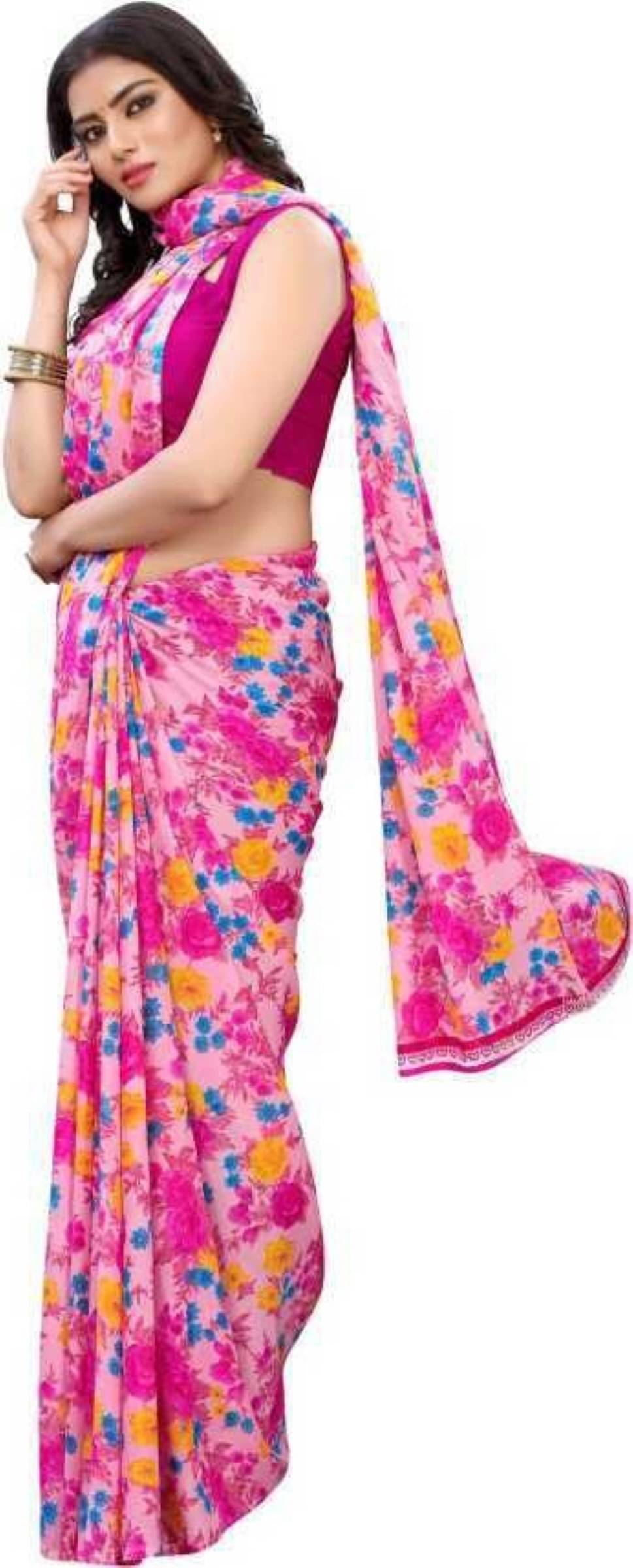 Kanooda Prints Georgette Printed Saree With Unstitched Blouse Piece ( Red )     			Kanooda Prints Georgette Printed Saree With Unstitched Blouse Piece ( Red )