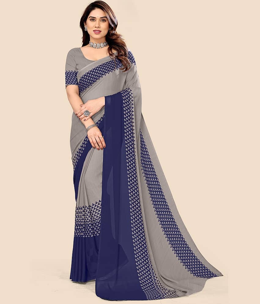 Kanooda Prints Georgette Printed Saree With Unstitched Blouse Piece ( Multicolor ) - Sarees | Buy online on ZillyBuy