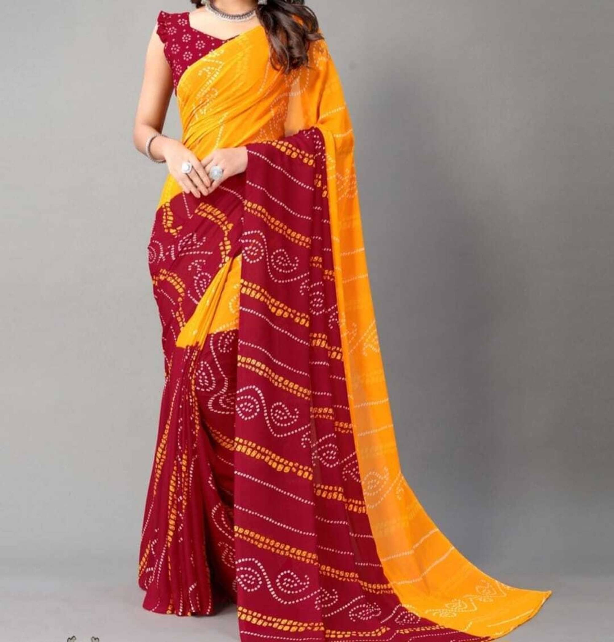 Kanooda Prints Georgette Printed Saree With Unstitched Blouse Piece ( Multicolor ) Kanooda Prints Georgette Printed Saree With Unstitched Blouse Piece ( Multicolor )