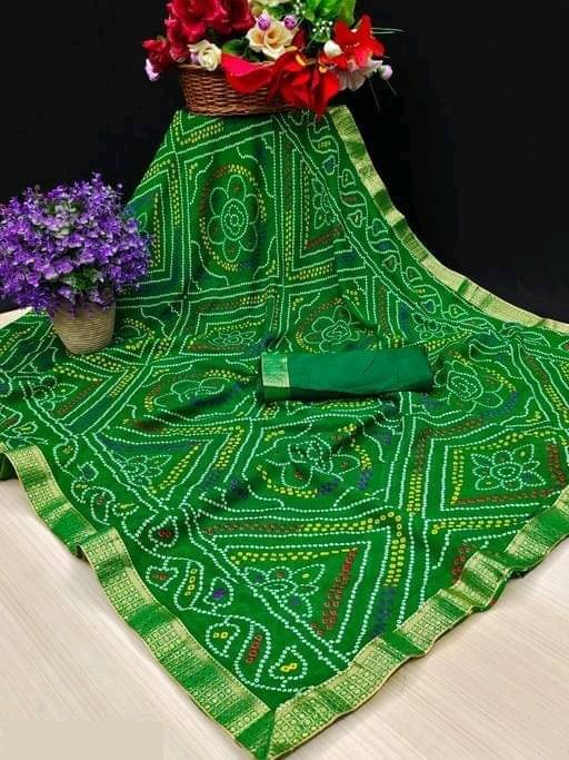 Kanooda Prints Georgette Printed Saree With Unstitched Blouse Piece ( Green ) Kanooda Prints Georgette Printed Saree With Unstitched Blouse Piece ( Green )
