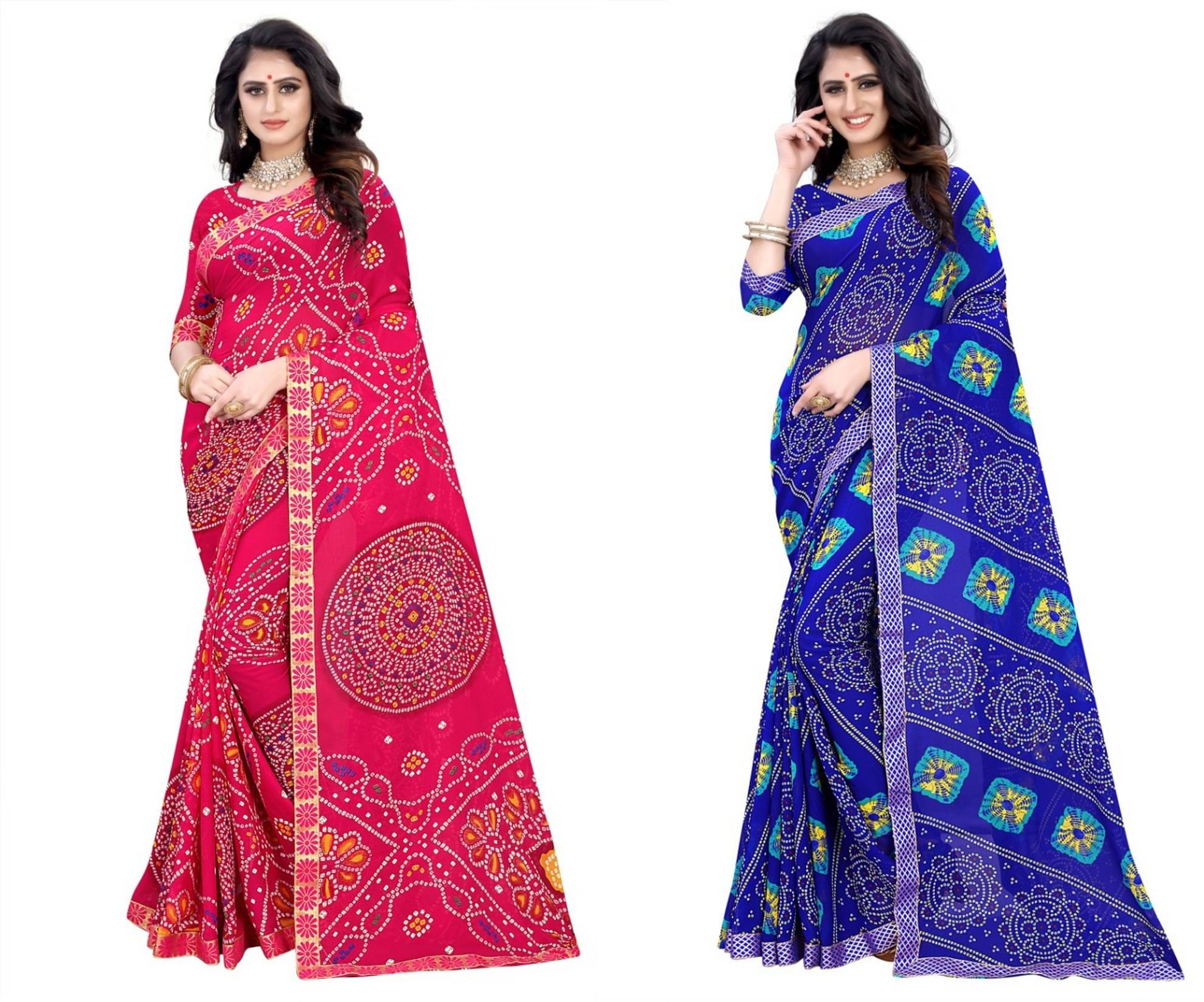 Kanooda Prints Georgette Printed Saree With Unstitched Blouse Piece ( Pink ) Kanooda Prints Georgette Printed Saree With Unstitched Blouse Piece ( Pink )
