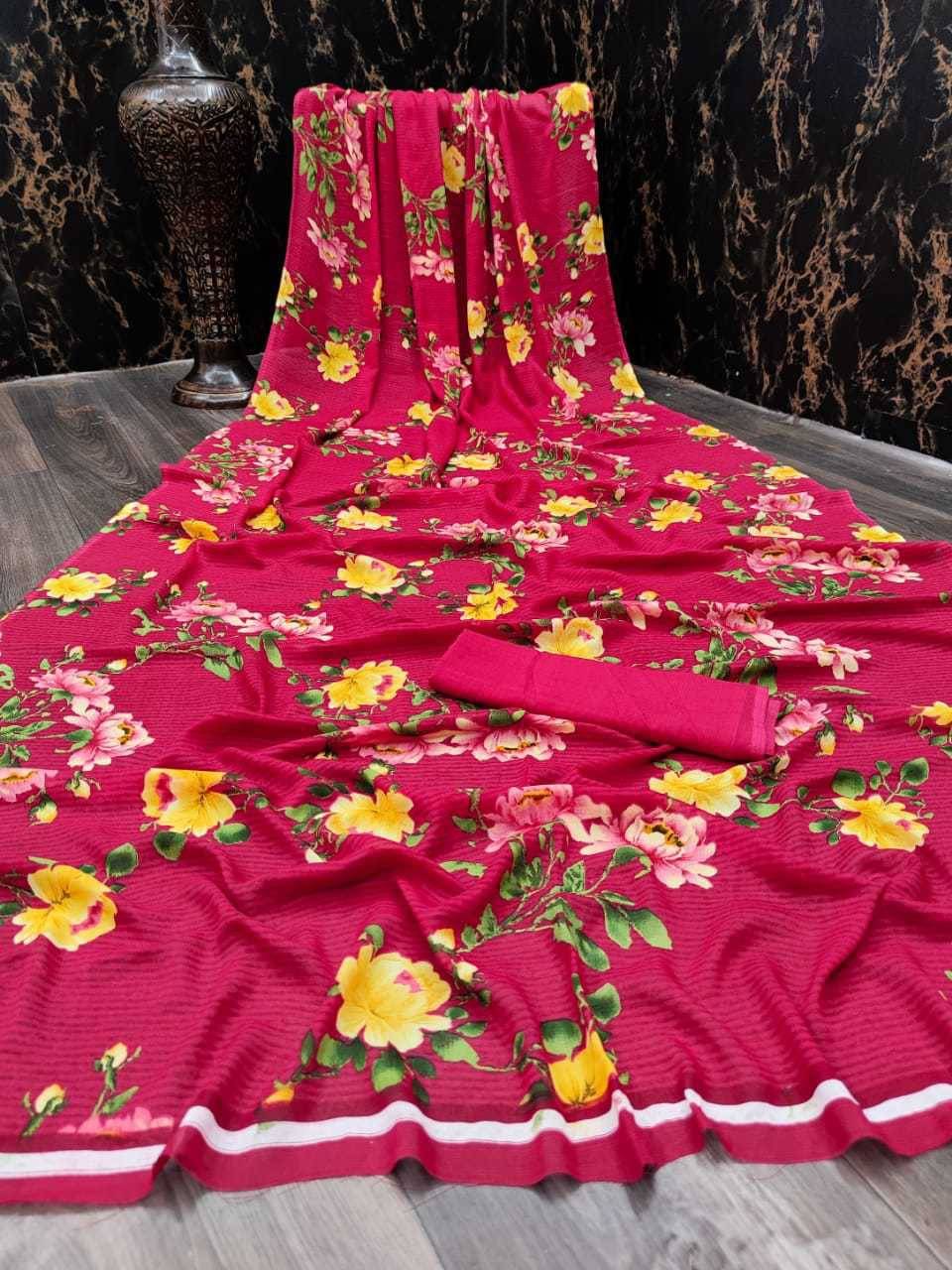     			Kanooda Prints Georgette Printed Saree With Unstitched Blouse Piece ( Multicolor )