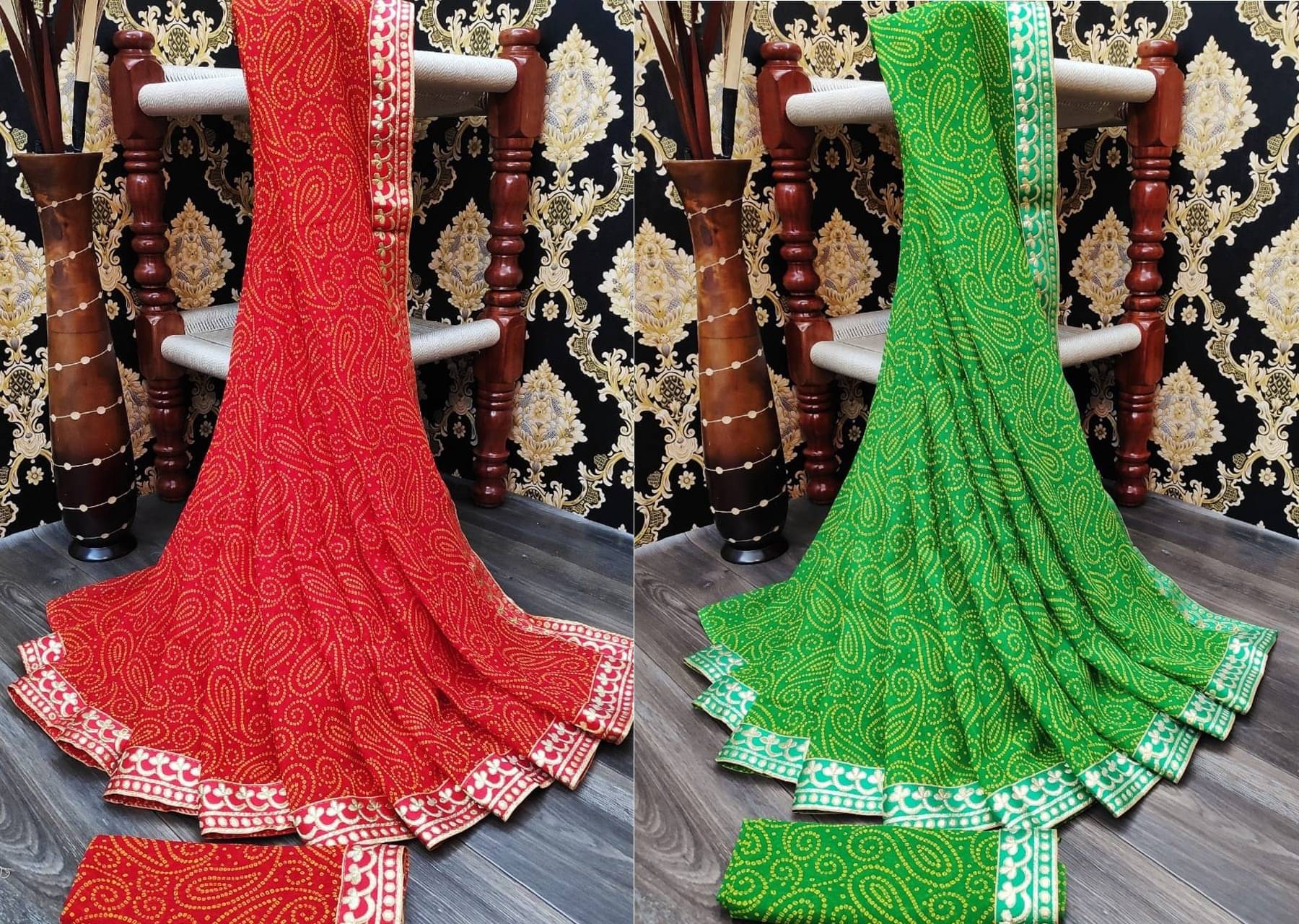     			Kanooda Prints Georgette Printed Saree With Unstitched Blouse Piece ( Multicolor )