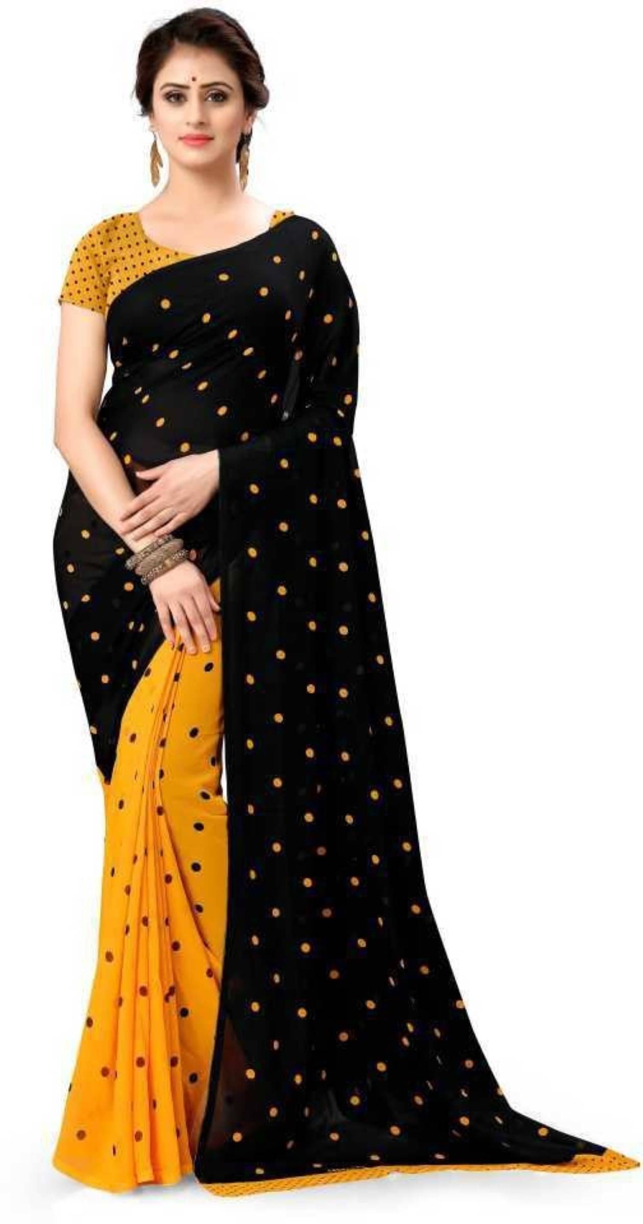     			Kanooda Prints Georgette Printed Saree With Unstitched Blouse Piece ( Green )