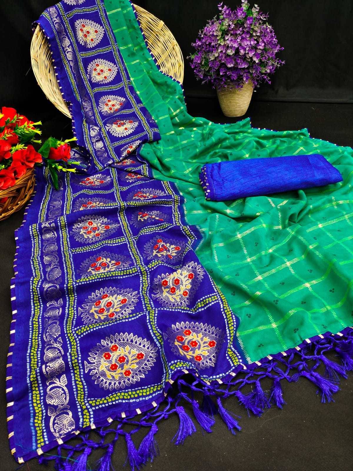     			Kanooda Prints Georgette Printed Saree With Unstitched Blouse Piece ( Green )