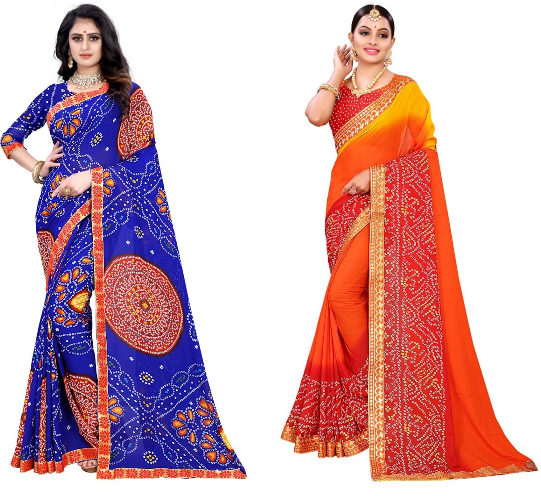 Kanooda Prints Georgette Printed Saree With Unstitched Blouse Piece ( Blue ) Kanooda Prints Georgette Printed Saree With Unstitched Blouse Piece ( Blue )