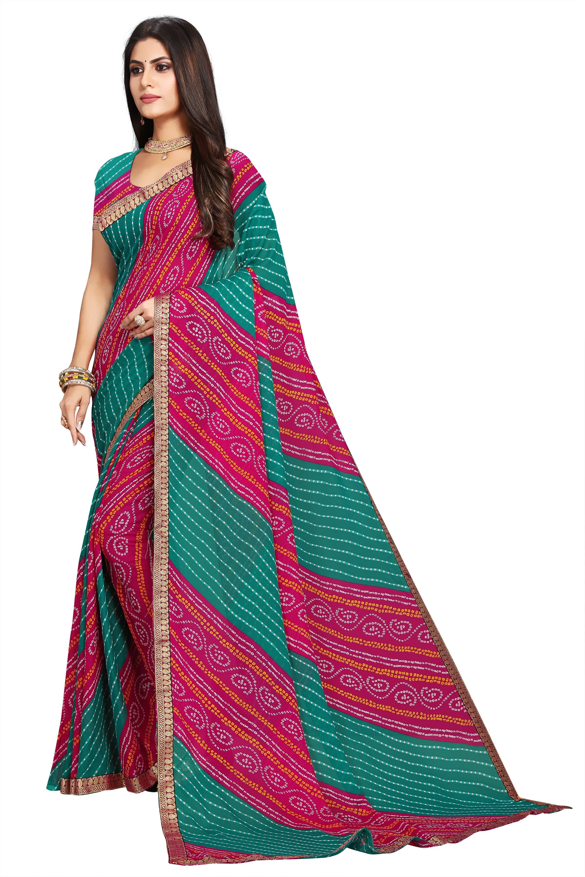 Kanooda Prints Georgette Printed Saree With Unstitched Blouse Piece ( Pink ) Kanooda Prints Georgette Printed Saree With Unstitched Blouse Piece ( Pink )