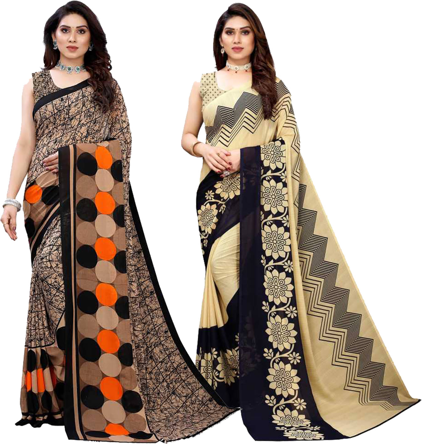 Kanooda Prints Georgette Printed Saree With Unstitched Blouse Piece ( Multicolor ) Kanooda Prints Georgette Printed Saree With Unstitched Blouse Piece ( Multicolor )