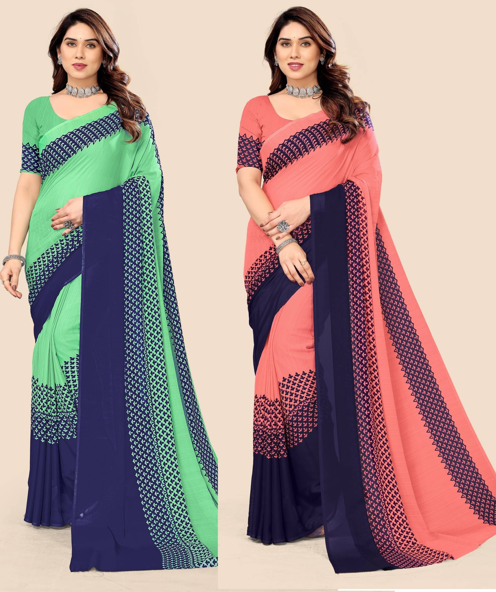     			Kanooda Prints Georgette Printed Saree With Unstitched Blouse Piece ( Pink )