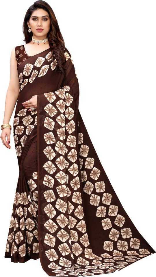     			Kanooda Prints Georgette Printed Saree With Unstitched Blouse Piece ( Multicolor )