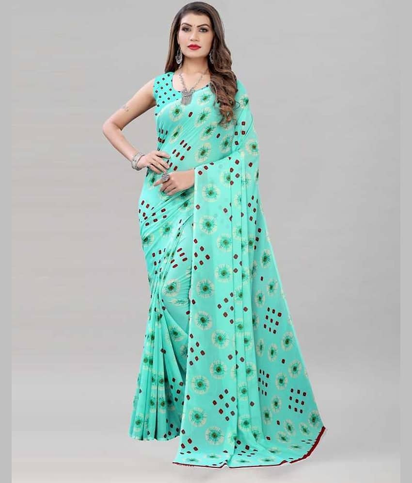 Kanooda Prints Georgette Printed With Unstitched Blouse Piece ( Navy Blue ) - Sarees | Buy online on ZillyBuy