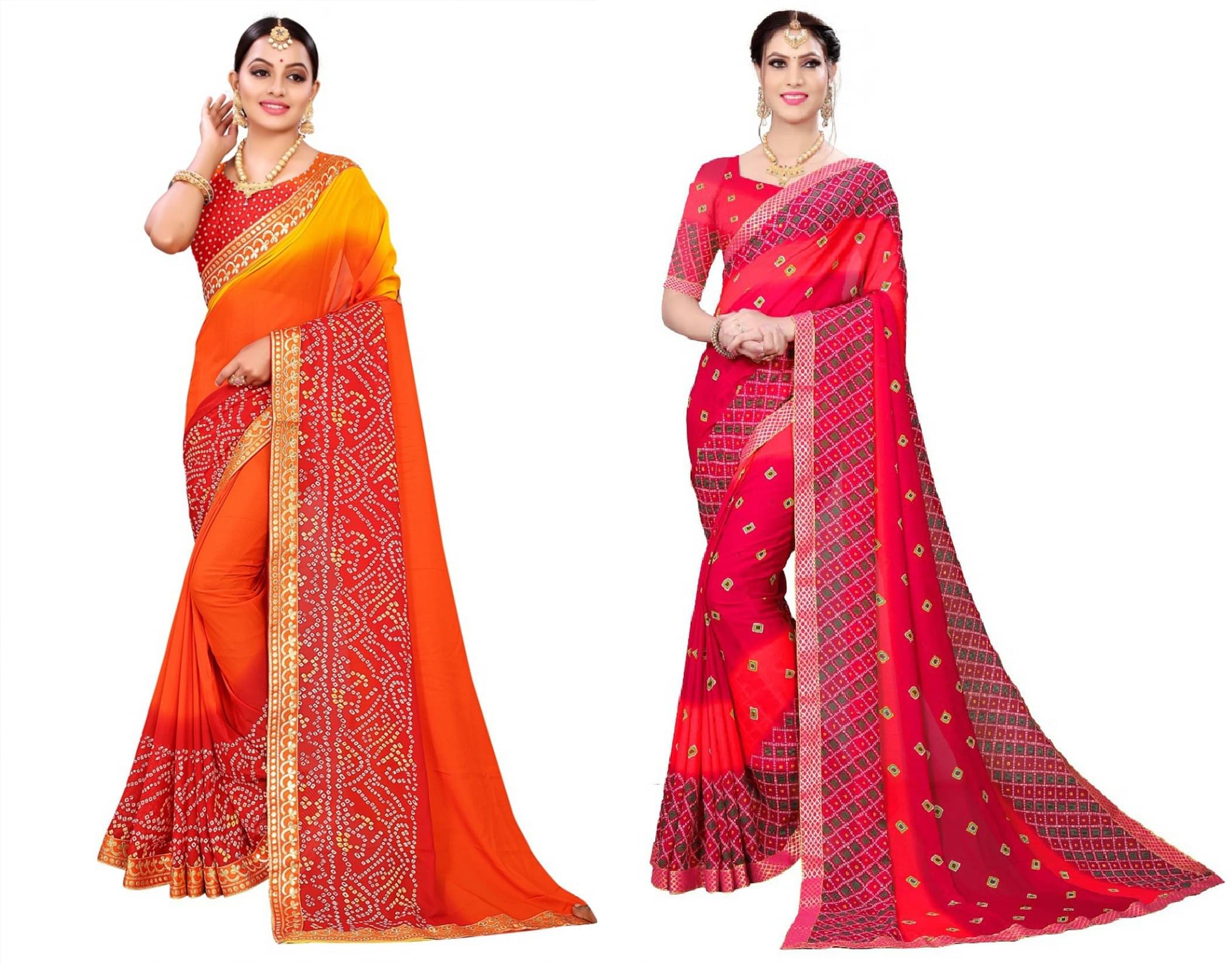     			Kanooda Prints Georgette Printed Saree With Unstitched Blouse Piece ( Multicolor )