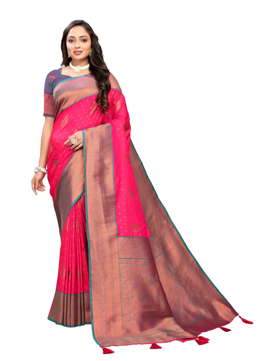 Kanooda Prints Jacquard Woven Saree With Unstitched Blouse Piece ( Multicolor ) Kanooda Prints Jacquard Woven Saree With Unstitched Blouse Piece ( Multicolor )