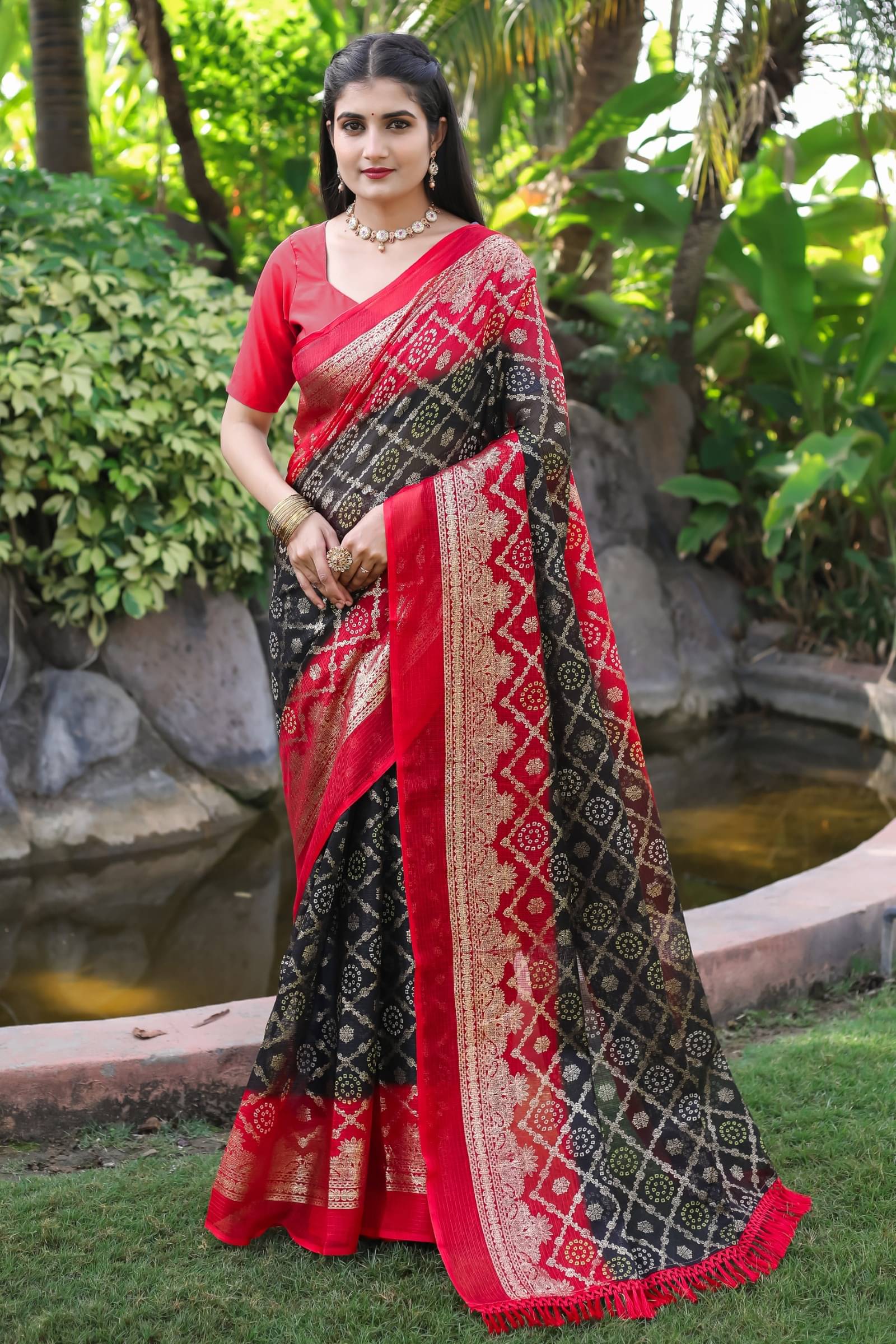 Kanooda Prints Net Woven Saree With Unstitched Blouse Piece ( Multicolor ) Kanooda Prints Net Woven Saree With Unstitched Blouse Piece ( Multicolor )