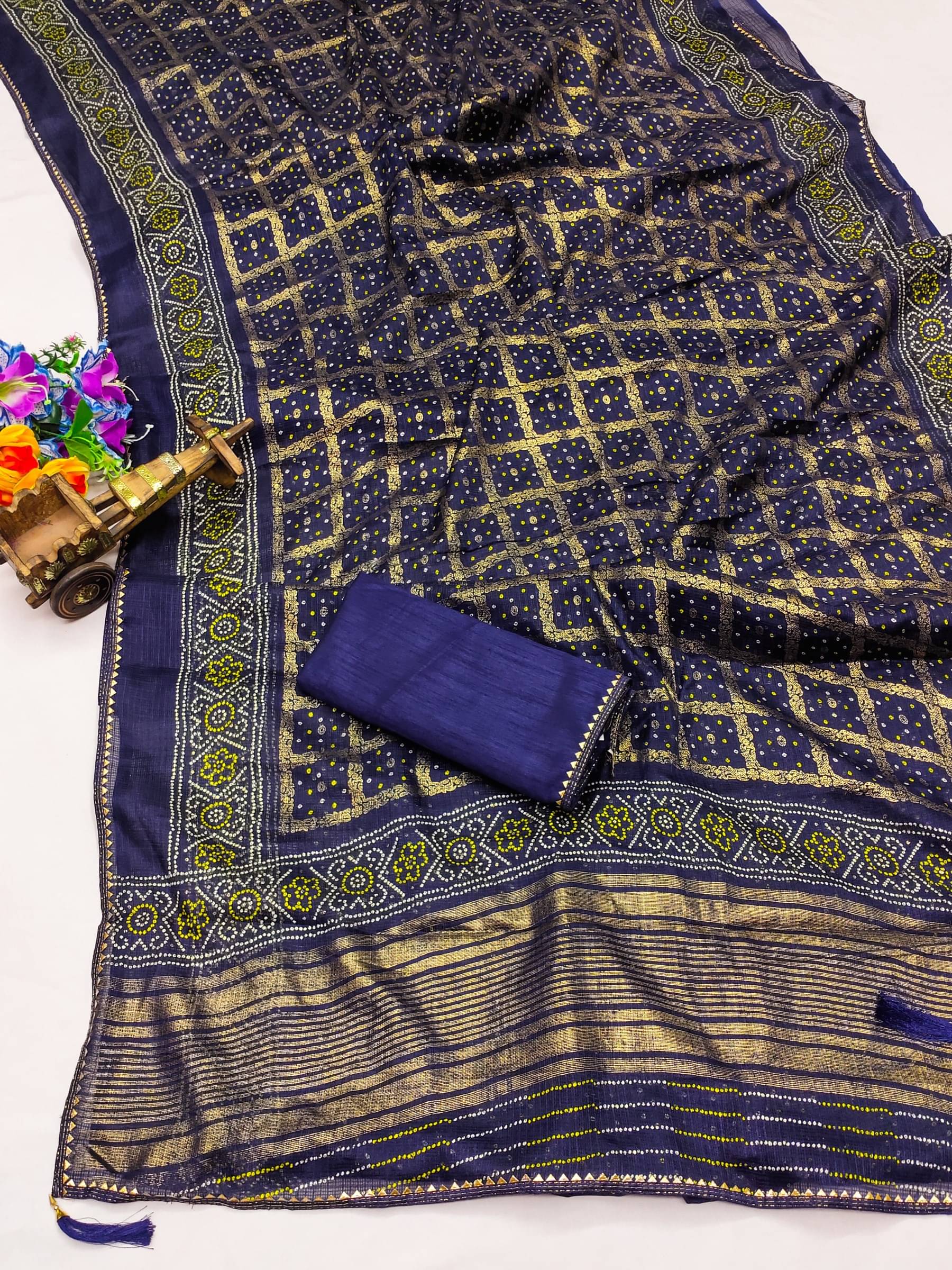 Kanooda Prints Net Woven Saree With Unstitched Blouse Piece ( Multicolor ) Kanooda Prints Net Woven Saree With Unstitched Blouse Piece ( Multicolor )