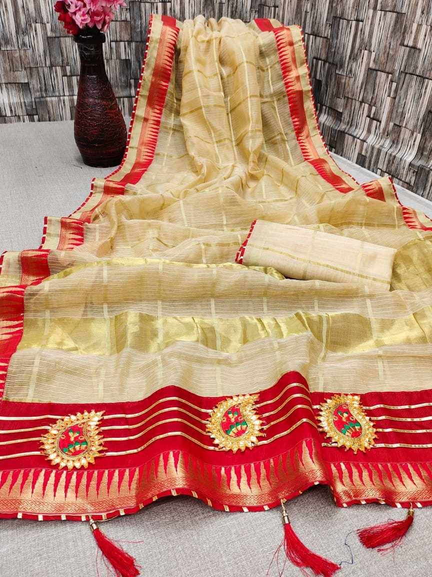 Kanooda Prints Net Woven Saree With Unstitched Blouse Piece ( Multicolor )     			Kanooda Prints Net Woven Saree With Unstitched Blouse Piece ( Multicolor )