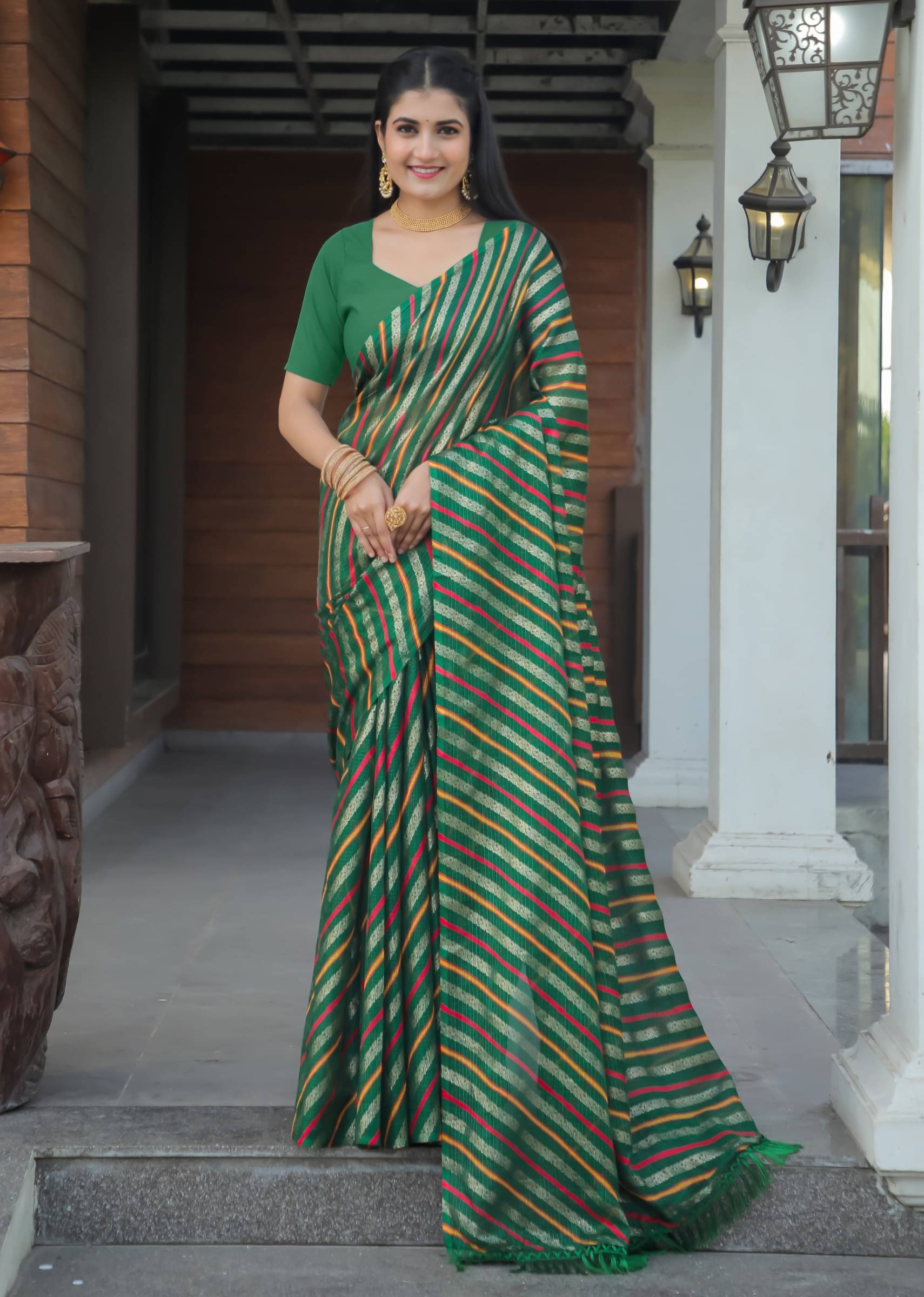 Kanooda Prints Net Woven Saree With Unstitched Blouse Piece ( Multicolor ) Kanooda Prints Net Woven Saree With Unstitched Blouse Piece ( Multicolor )