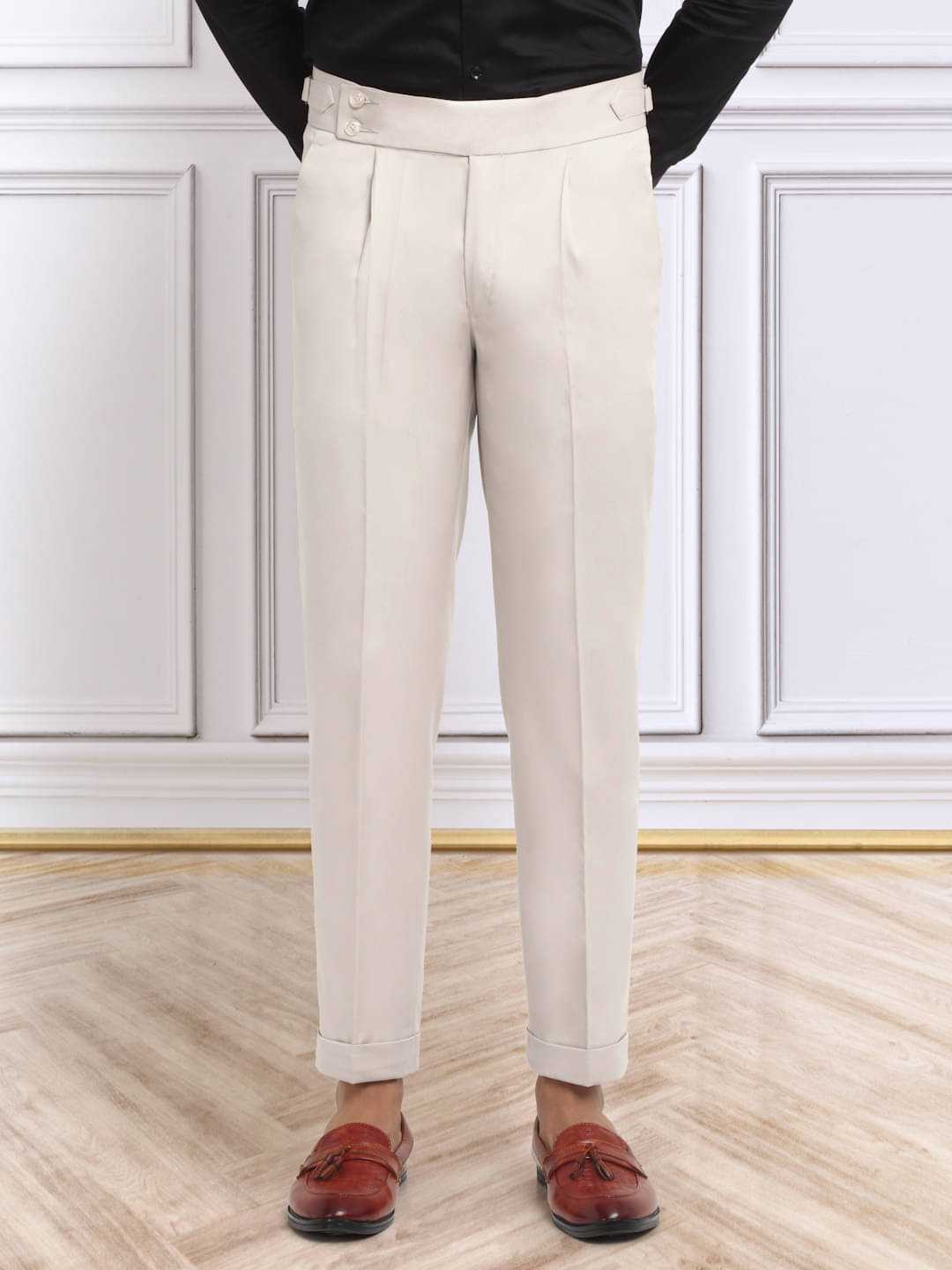     			Klotthe Slim Men's Formal Trouser - Cream ( Pack of 1 )