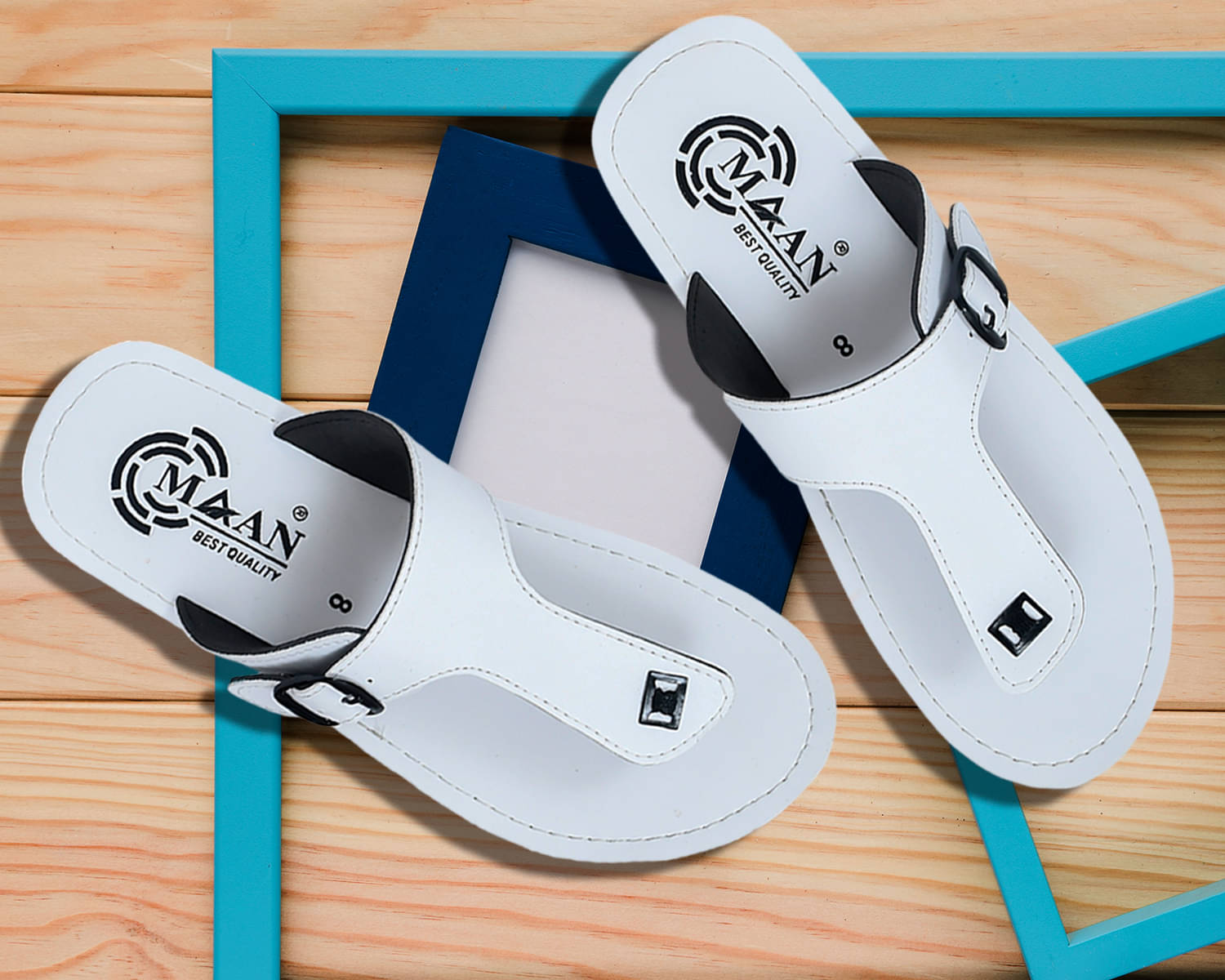     			MAAN White Men's Thong Flip Flop