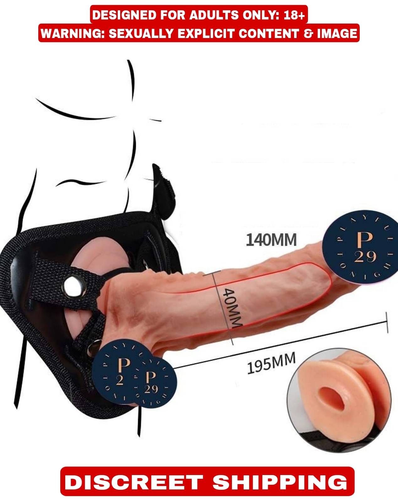     			MARS REALISTIC FLEXIBLE STRAP ON DILDO SUPERIOR QUALITY DOUBLE LAYER HIGH GRADE SILICONE BY KAMAHOUSE