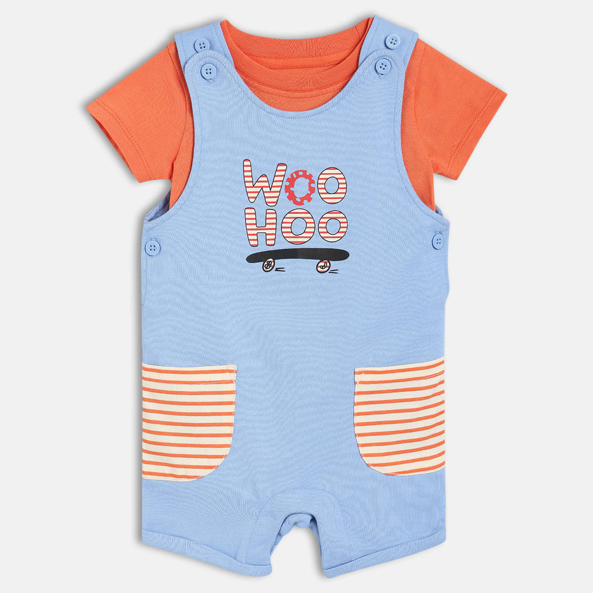     			MINI KLUB Pack of 1 Baby Boys Cotton Dungaree Sets ( Multicolor )