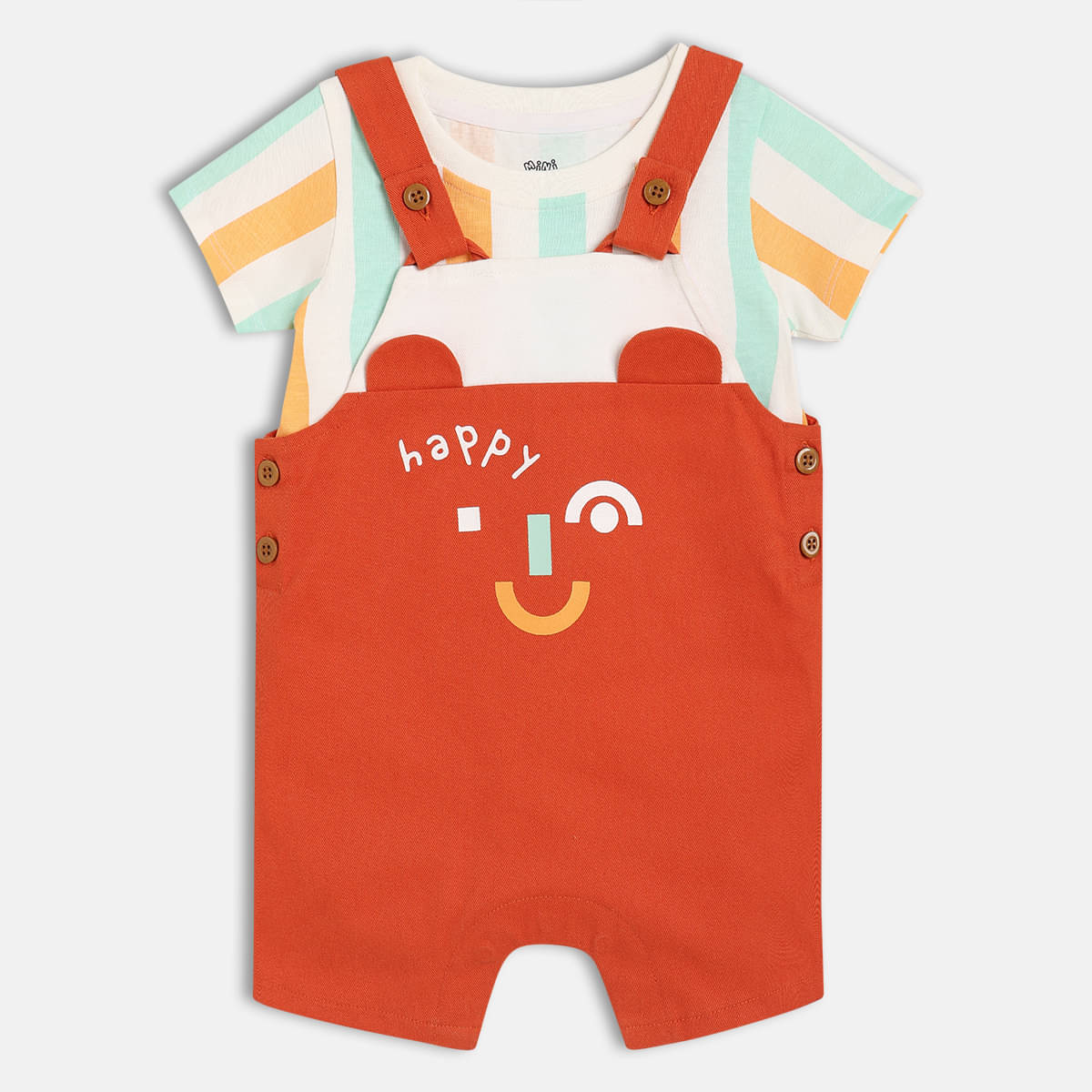     			MINI KLUB Pack of 1 Baby Boys Cotton Dungaree Sets ( Multicolor )