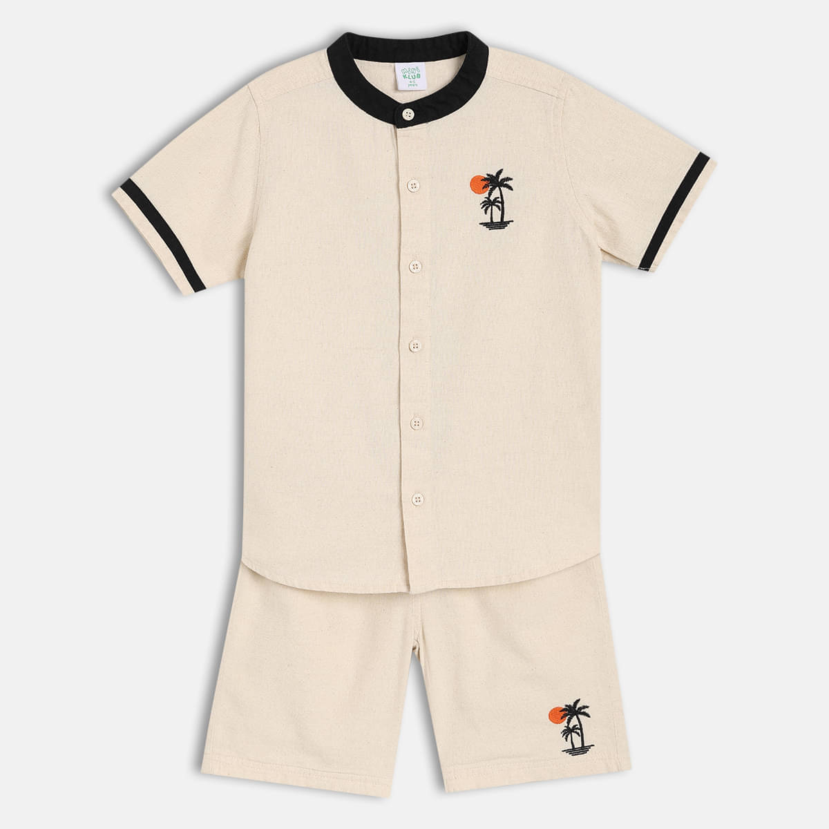     			MINI KLUB Pack of 1 Boys Cotton Shirt & Shorts Set ( White )