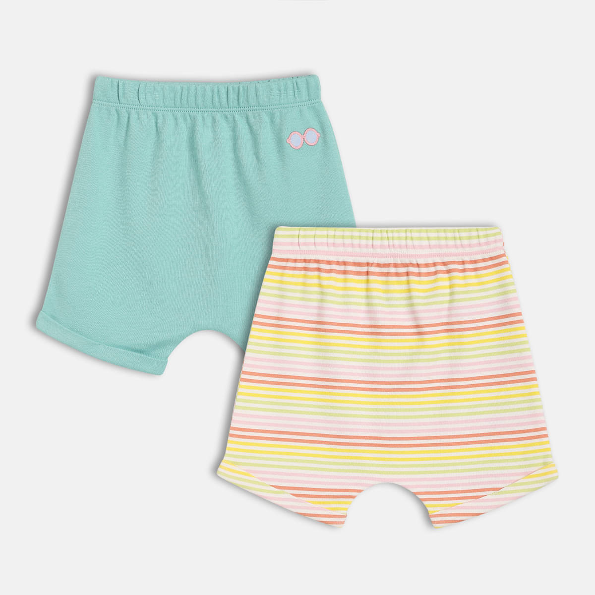     			MINI KLUB Pack of 2 Baby Girls Cotton Shorts ( Multicolor )