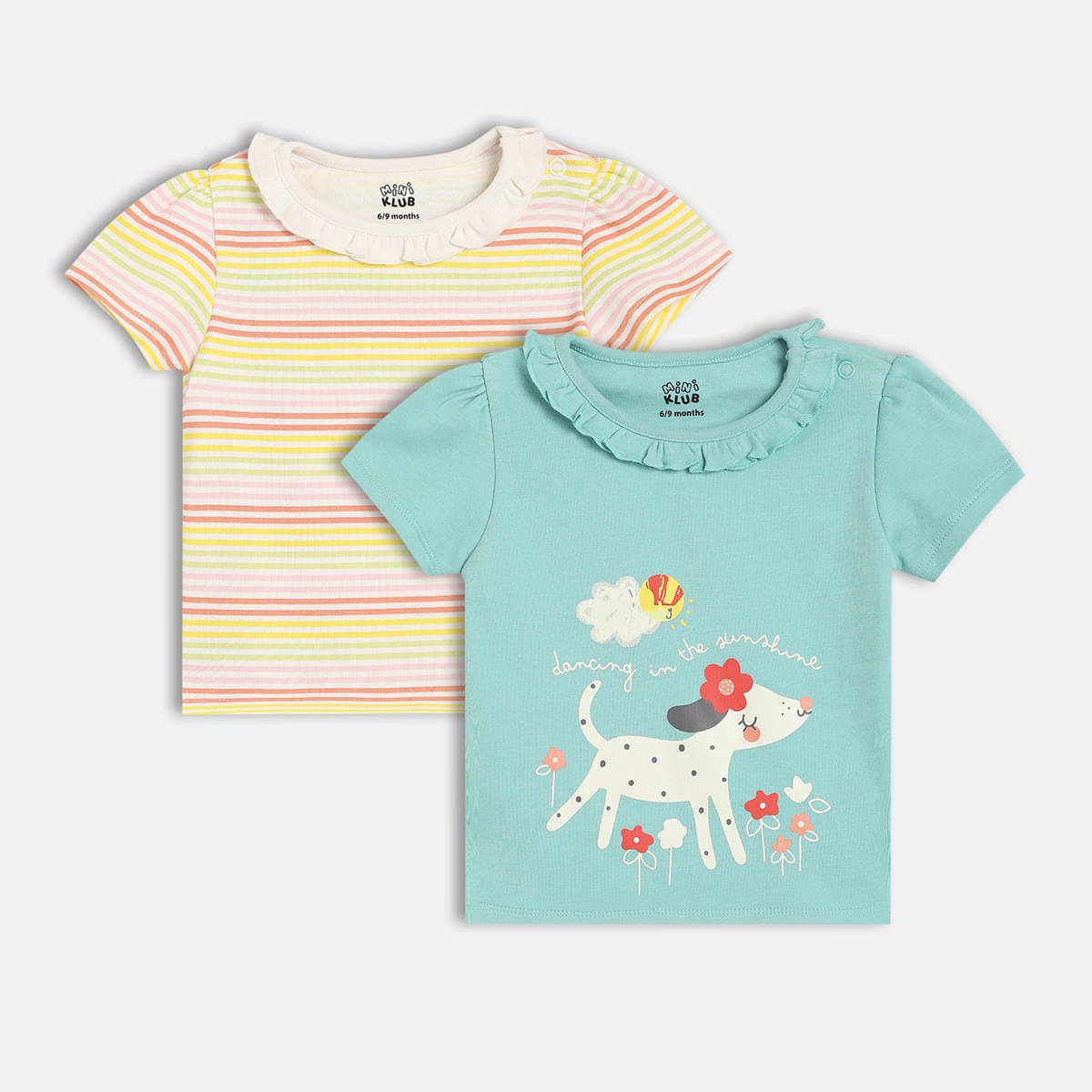    			MINI KLUB Pack of 2 Baby Girls Cotton Top ( Multicolor )