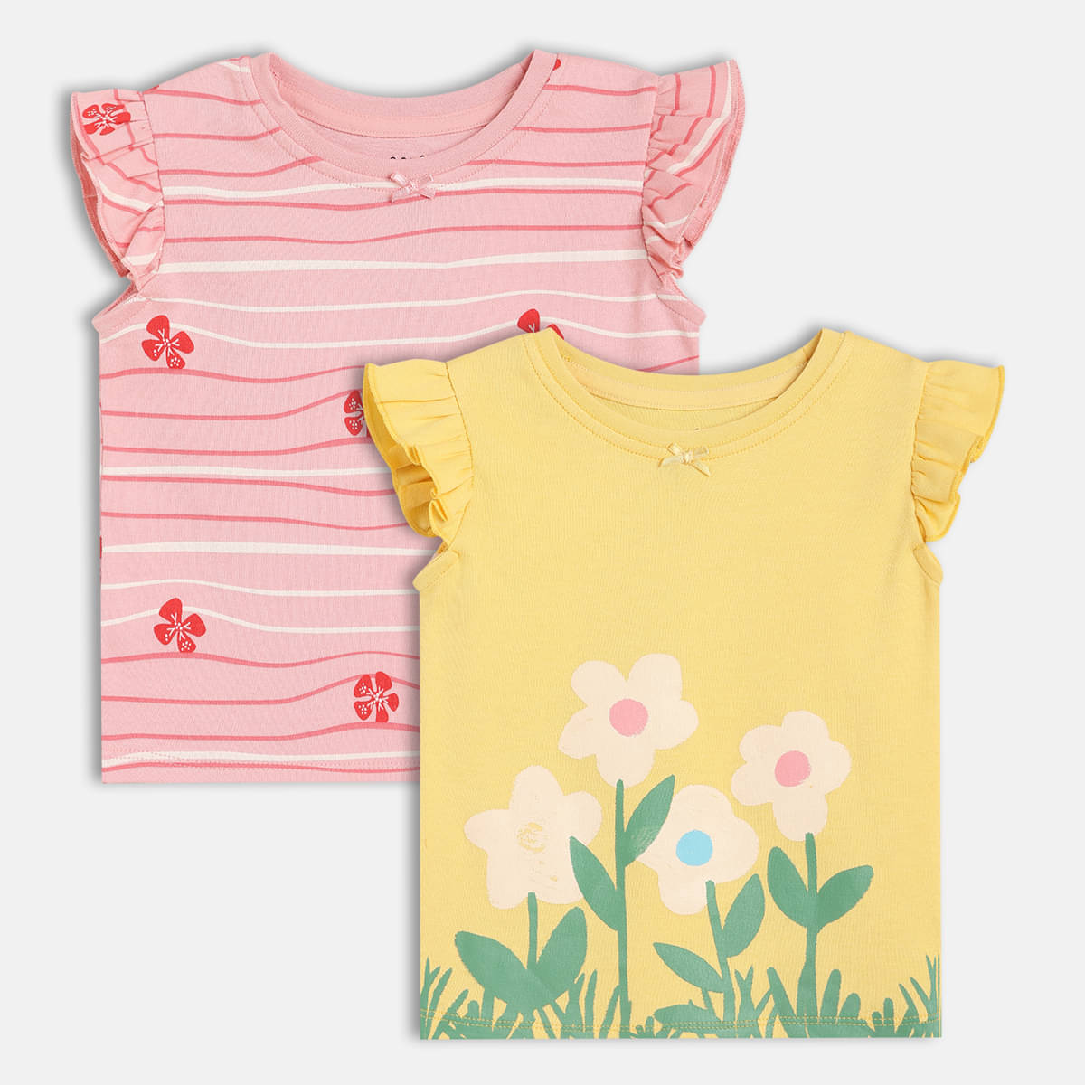     			MINI KLUB Pack of 2 Baby Girls Cotton Top ( Multicolor )